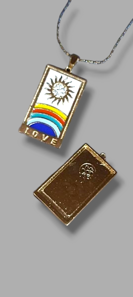 Altın & Rodyum Kaplama Love Tarot Kartı Kolye Ucu