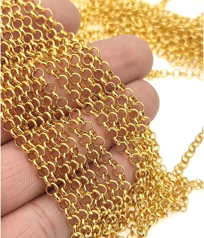 4 mm Altın Kaplama Doç Zincir