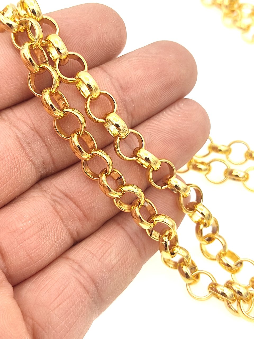 8 mm Altın Kaplama Doç Zincir