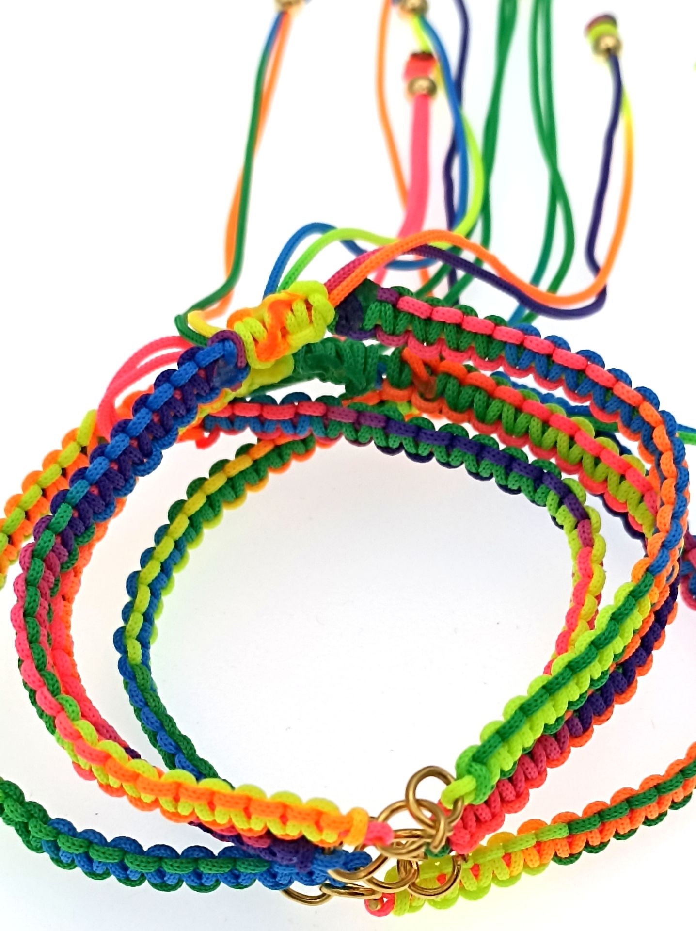 Makrome Örme Bileklik Multicolor - Altın Kaplama