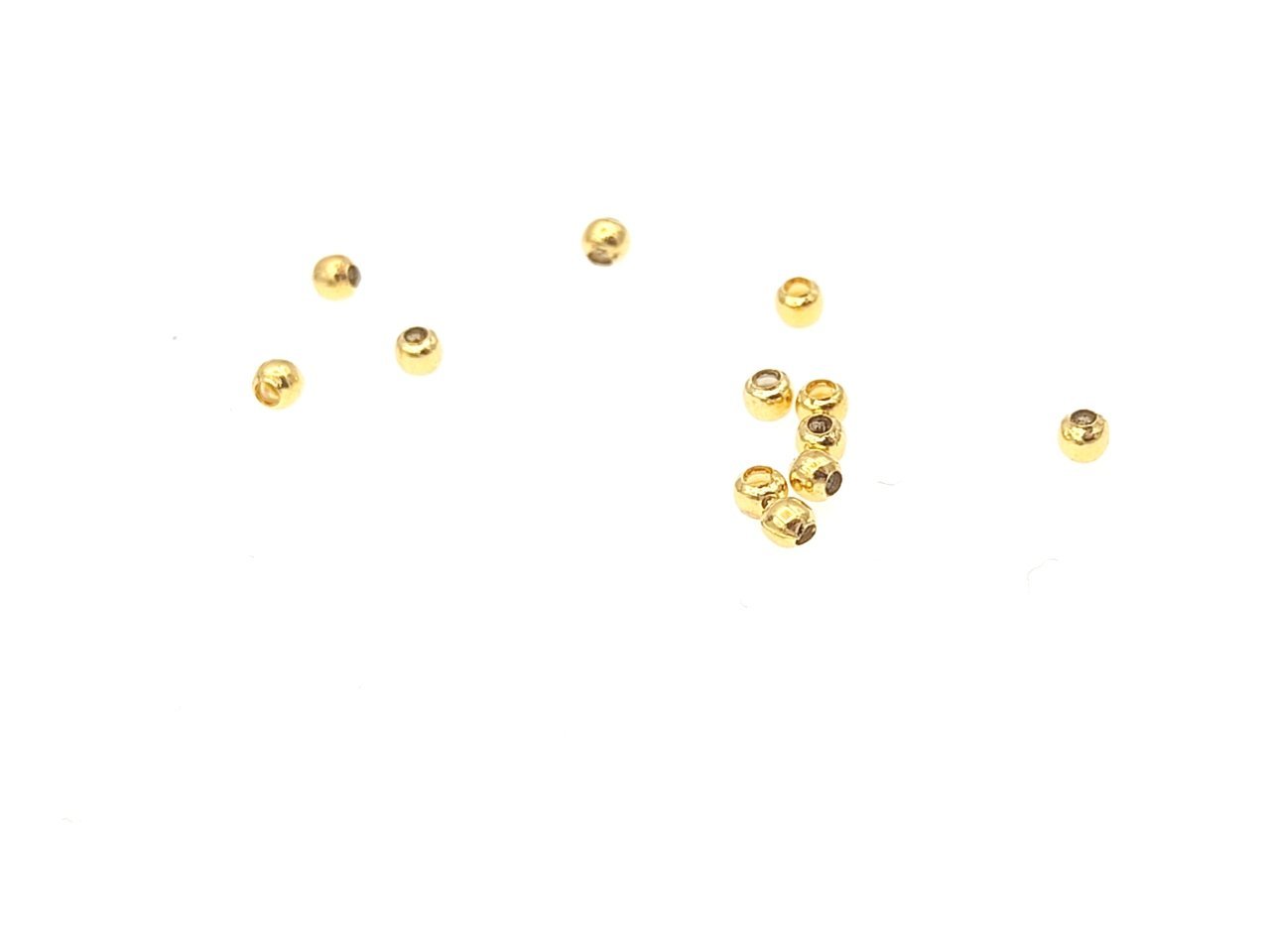 2,5 mm Altın Kaplama Metal Boncuk