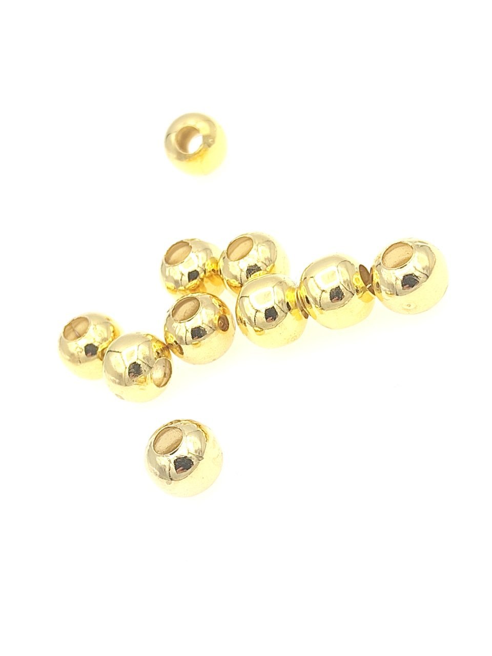 8 mm Altın Kaplama Metal Boncuk