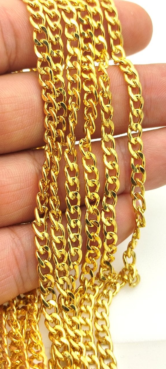 4,5 mm Altın Kaplama Zincir