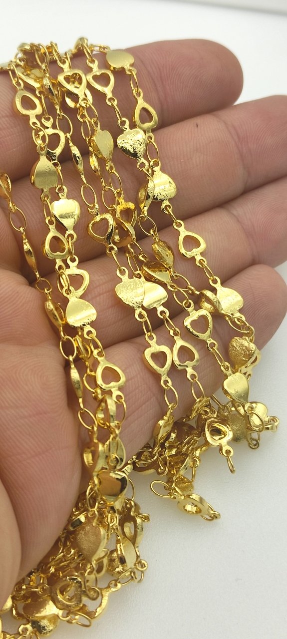 Altın Kaplama 5.5 mm Kalpçik Zincir