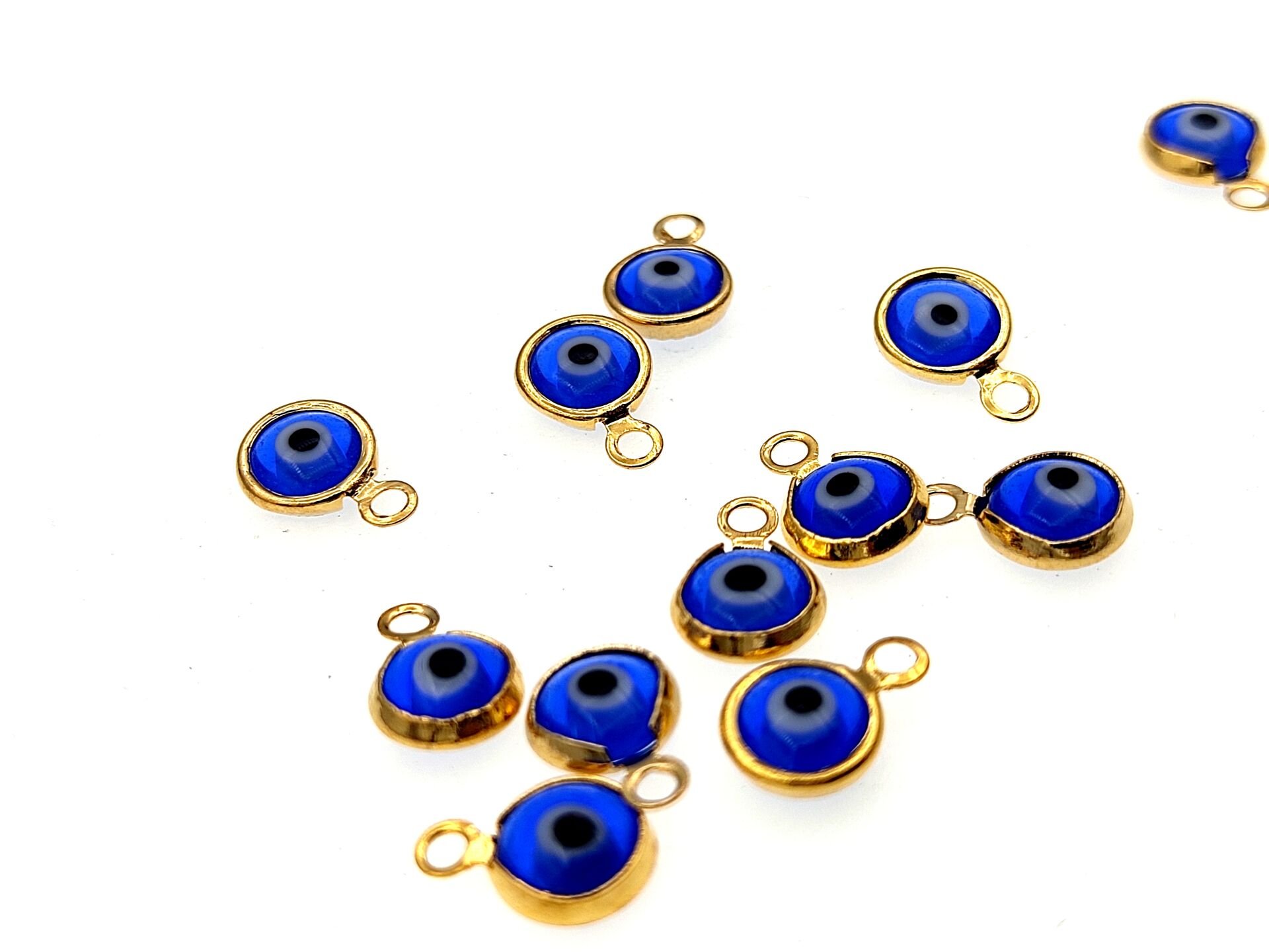 Altın Kaplama 6 mm Göz Sallantı Lacivert