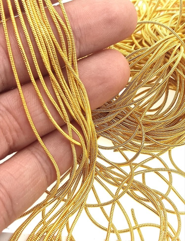 1 mm Altın Kaplama Yılan Zincir