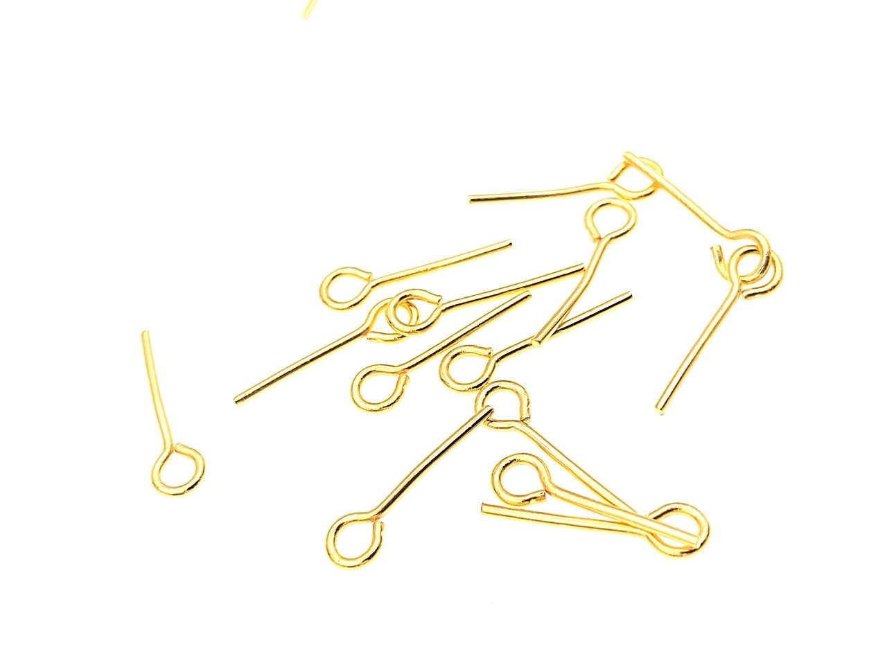 0,80 x 15 mm Altın Kaplama Pirinç Halkalı İğne