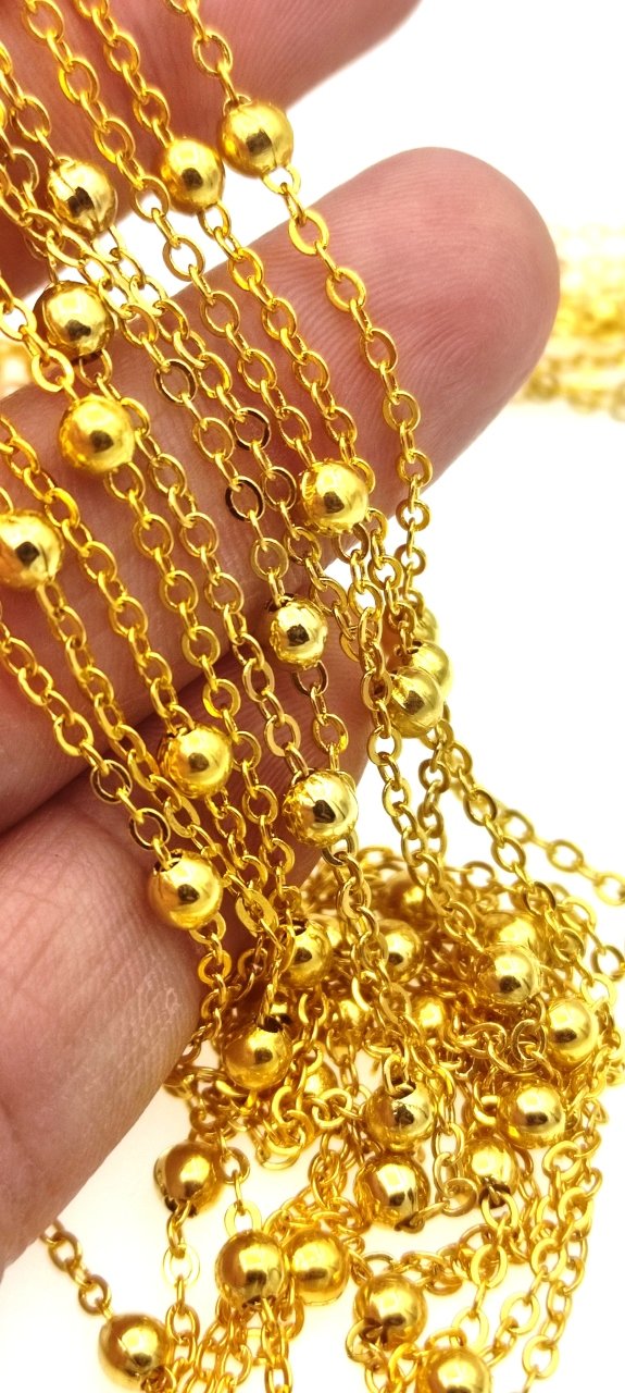 4 mm Altın Kaplama Toplu Zincir