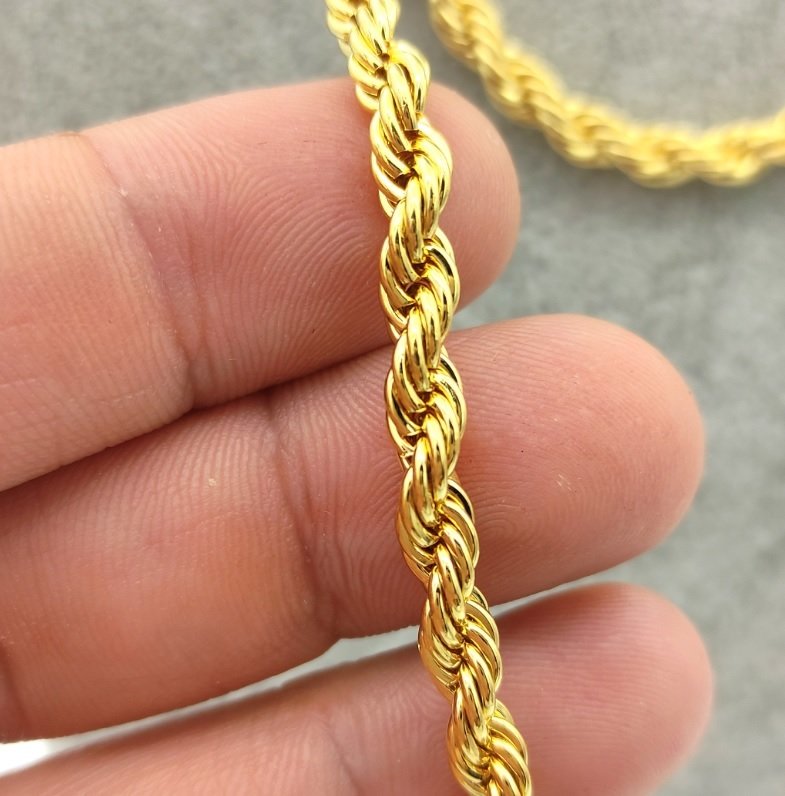 5 mm Altın Kaplama Halat Zincir
