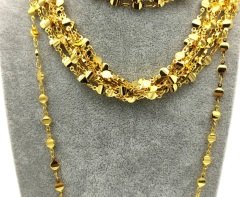 4,5 mm Altın Kaplama Yuvarlak Zincir