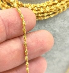 2 mm Altın Kaplama Burgu Zincir