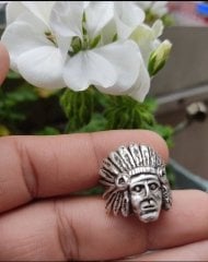 Antik Gümüş Kaplama Ayarlanabilir Unisex Pirinç Döküm Yüzük