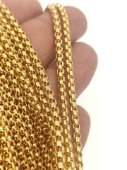 3 mm Altın Kaplama Zincir