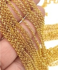 2,5 mm Altın Kaplama Doç Zincir