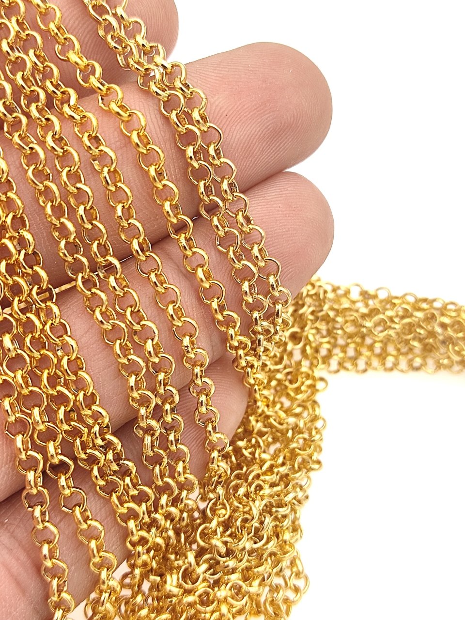3 mm Altın Kaplama Doç Zincir