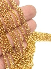 3 mm Altın Kaplama Doç Zincir