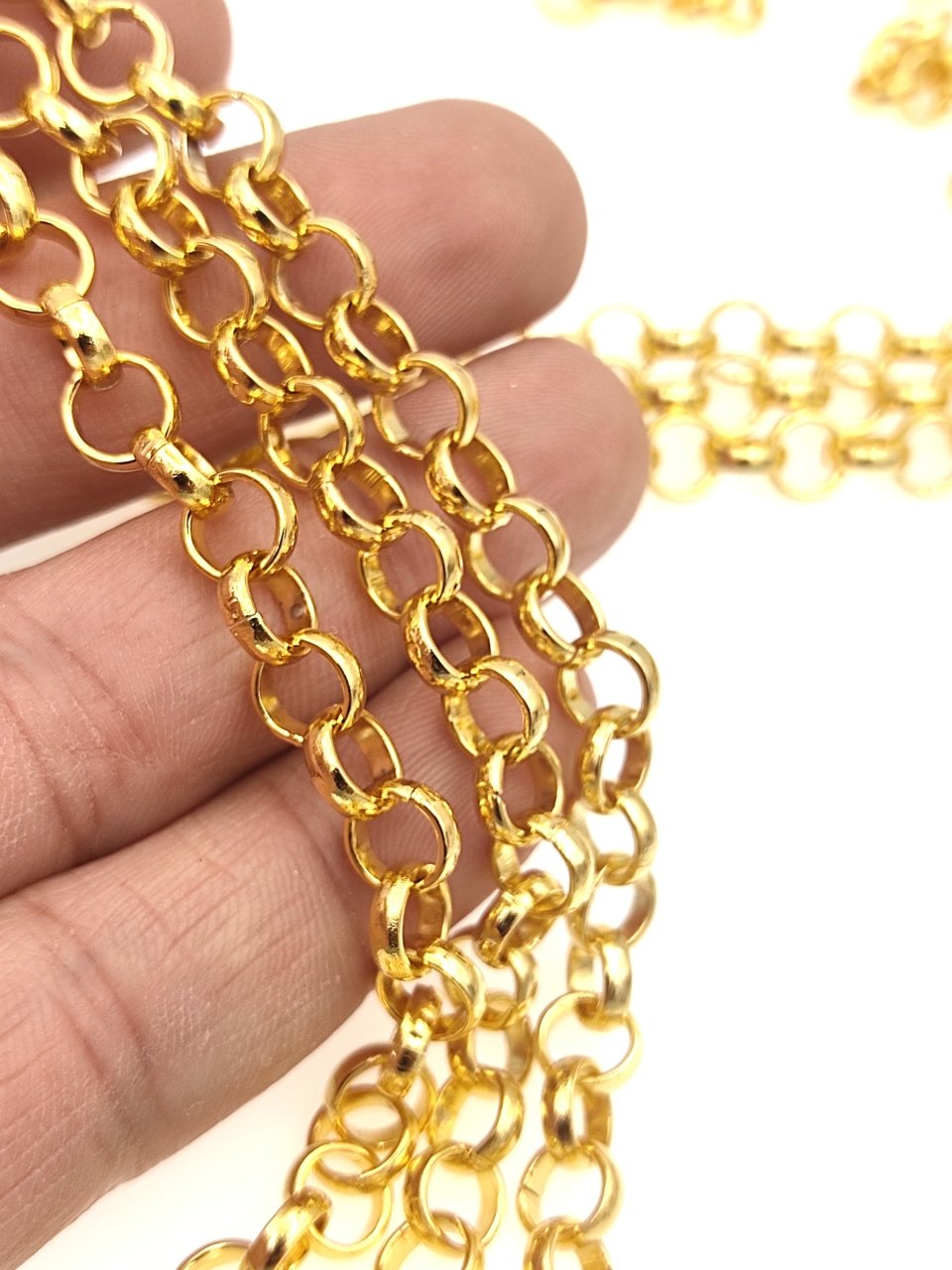 7 mm Altın Kaplama Doç Zincir