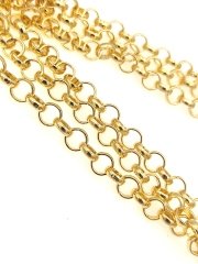 7 mm Altın Kaplama Doç Zincir