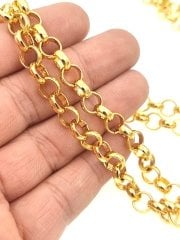 8 mm Altın Kaplama Doç Zincir
