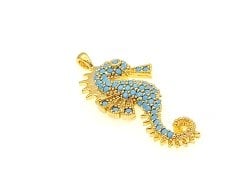 Altın Kaplama Taşlı Deniz Atı Sallantı