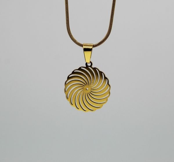 Mandala Desen Çelik Kolye Ucu