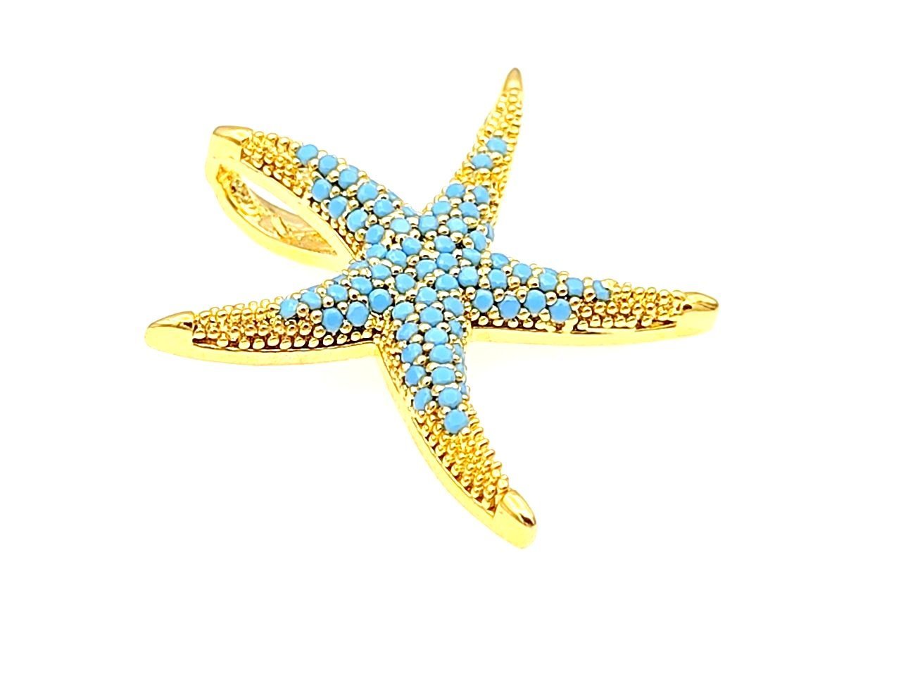 Altın Kaplama Taşlı Deniz Yıldızı Sallantı