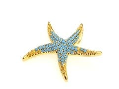 Altın Kaplama Taşlı Deniz Yıldızı Sallantı