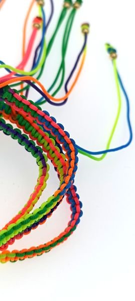 Makrome Örme Bileklik Multicolor - Altın Kaplama