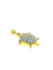 Altın Kaplama Taşlı Kaplumbağa Sallantı