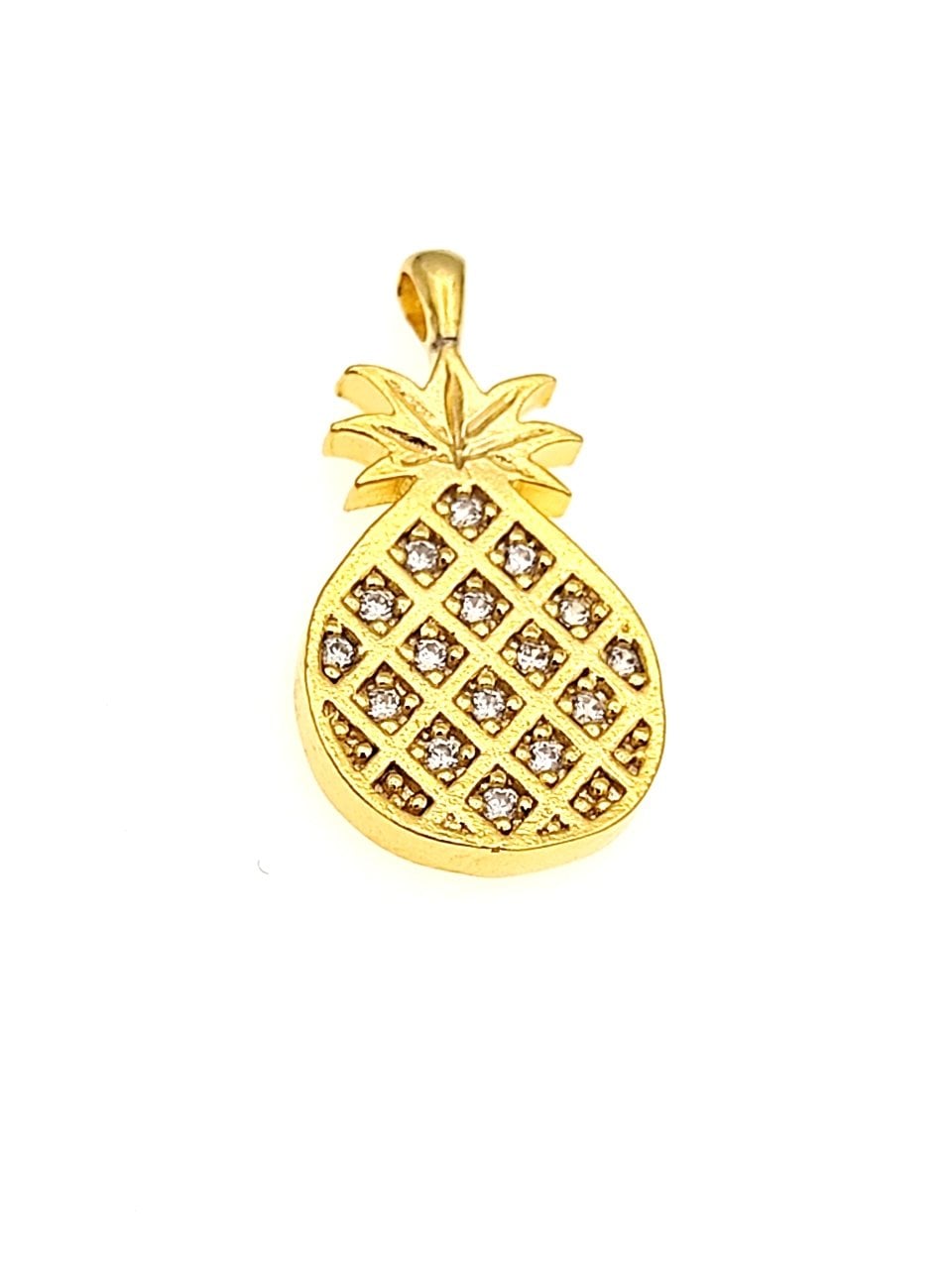 Altın Kaplama  Taşlı Ananas Sallantı