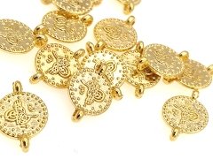 Altın Kaplama 10mm Çift  Kulplu Tuğra Para