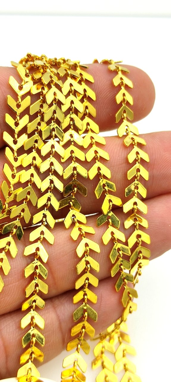 6 mm Altın Kaplama Çavuş Zincir