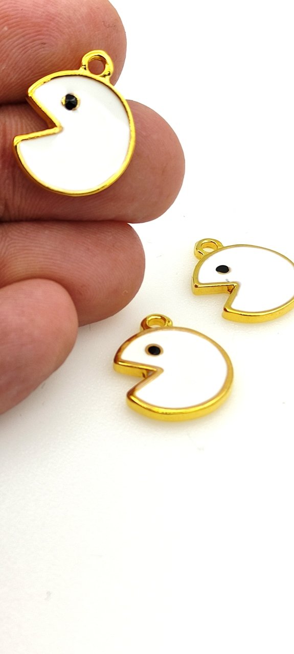 Altın Kaplama Mineli Pac Man Sallantı Beyaz