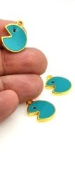 Altın Kaplama Mineli Pac Man Sallantı Firuze