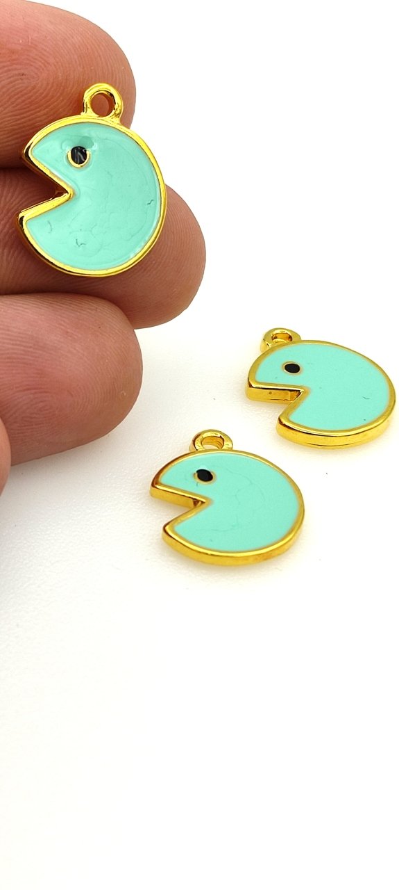 Altın Kaplama Mineli Pac Man Sallantı Turkuaz