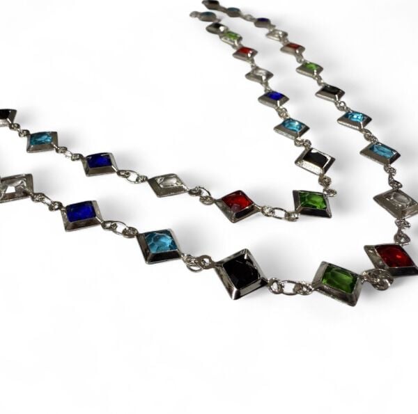 Karışık Renk Baget Taş Zincir (1 Metre)
