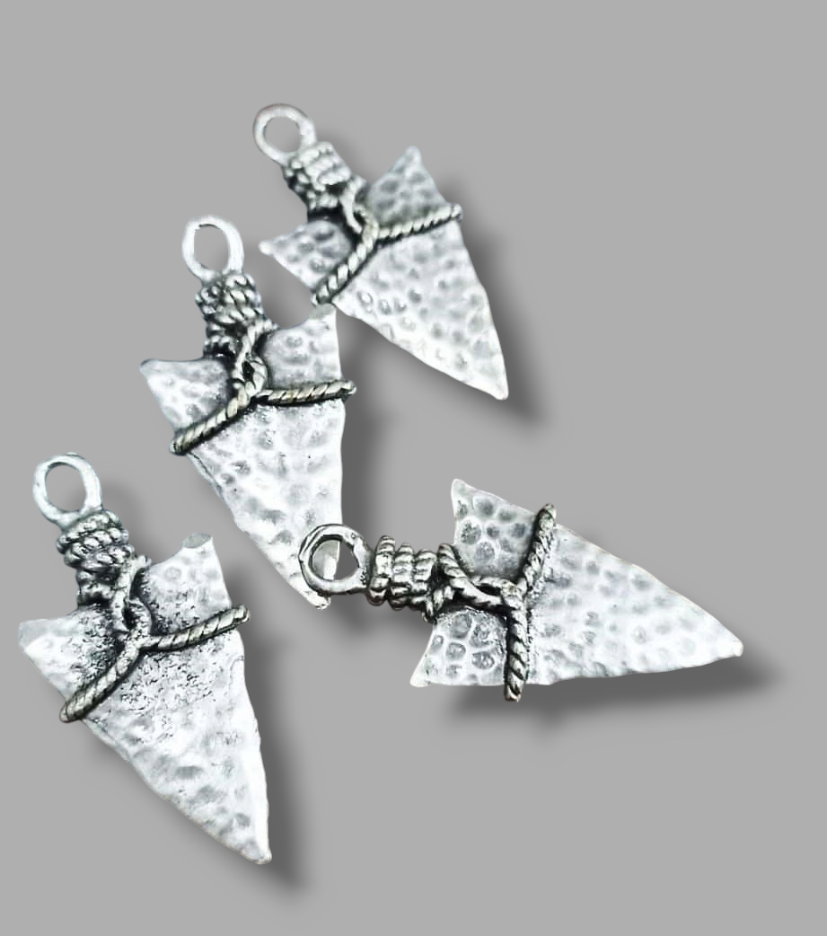 Ok Ucu Madalyon Kolye Ucu Mat Gümüş