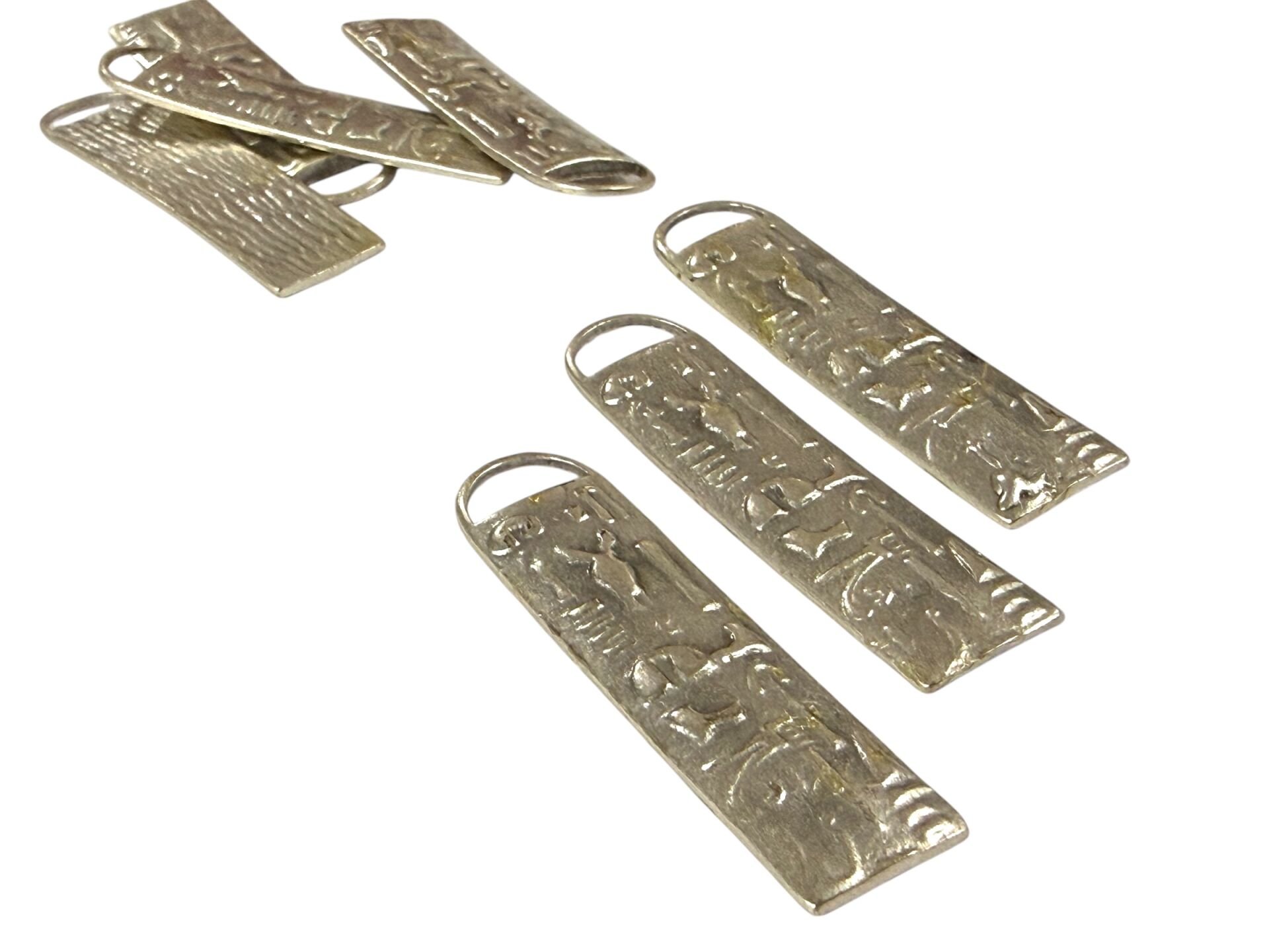 Gümüş Kaplama Antik Mısır Hiyeroglif Sallantı