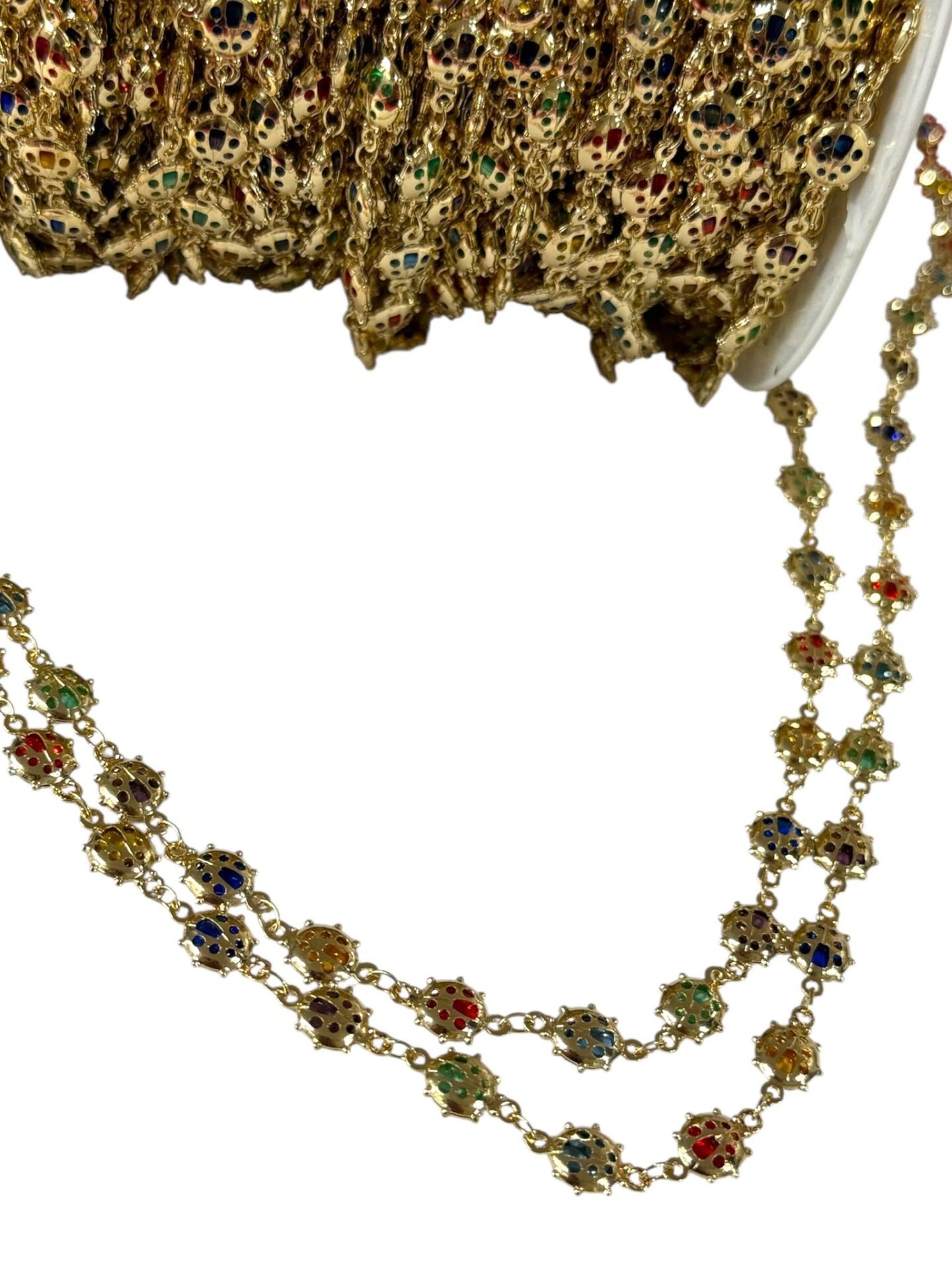 Uğur Böceği Taşlı Zincir (1 Metre)