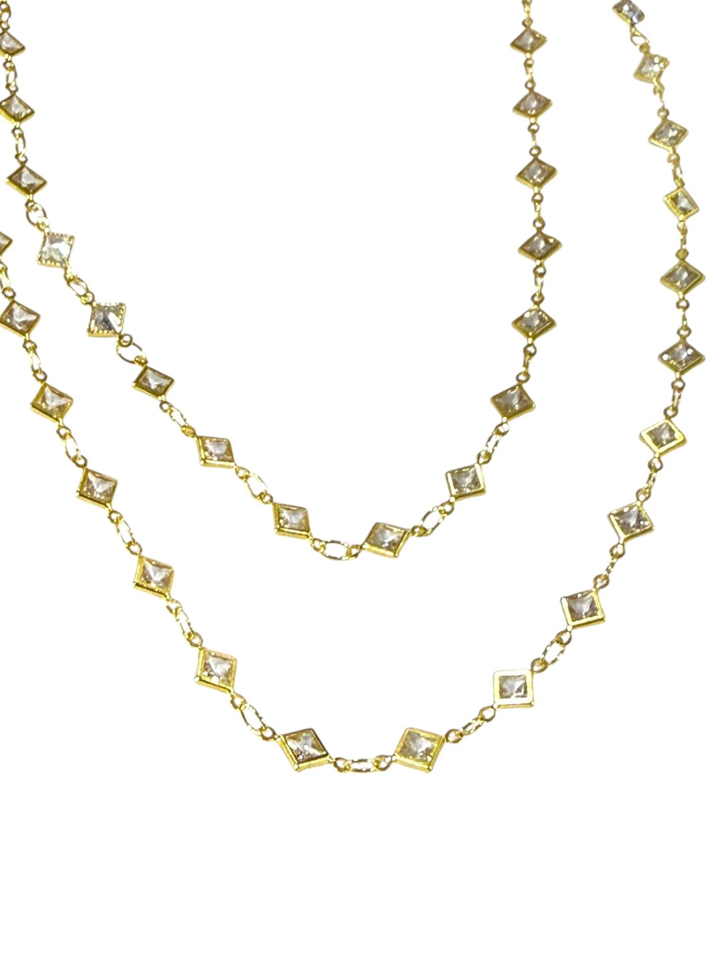 Kare Taşlı Zincir (1 Metre)