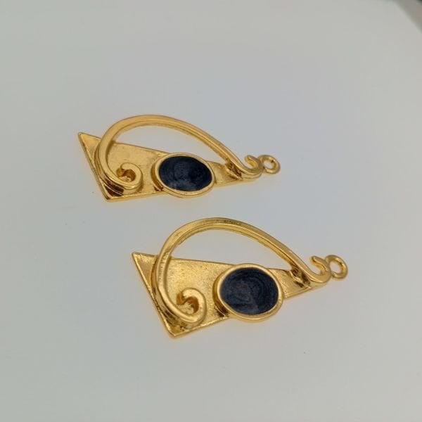 Madalyon Kolye Ucu Antik Mat Altın Siyah