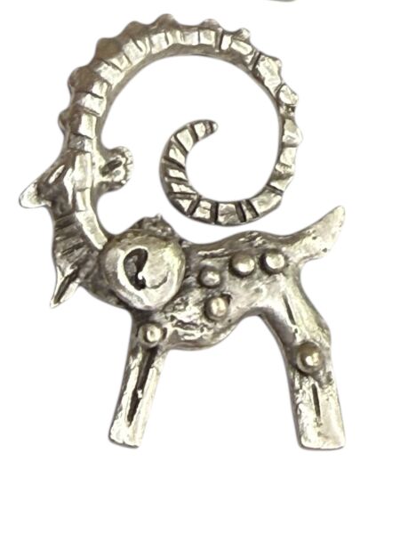 Gümüş Kaplama Antik Keçi Sallantı