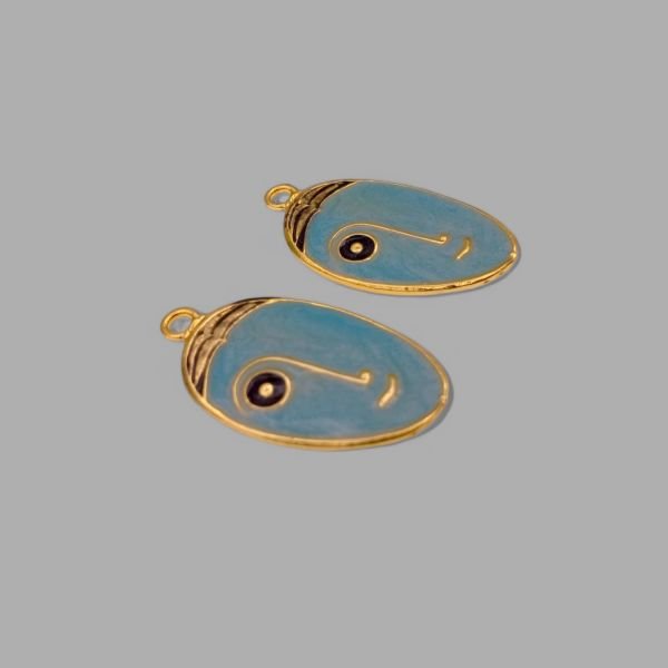 Oval Mask Kolye Ucu Mavi