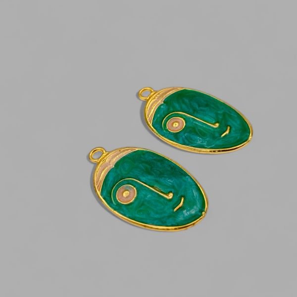 Oval Mask Kolye Ucu Yeşil