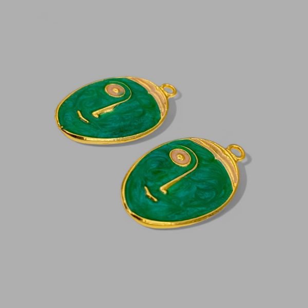 Oval Mask Kolye Ucu Yeşil