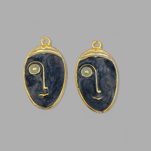 Oval Mask Kolye Ucu Siyah