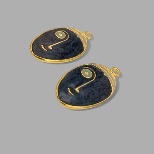 Oval Mask Kolye Ucu Siyah