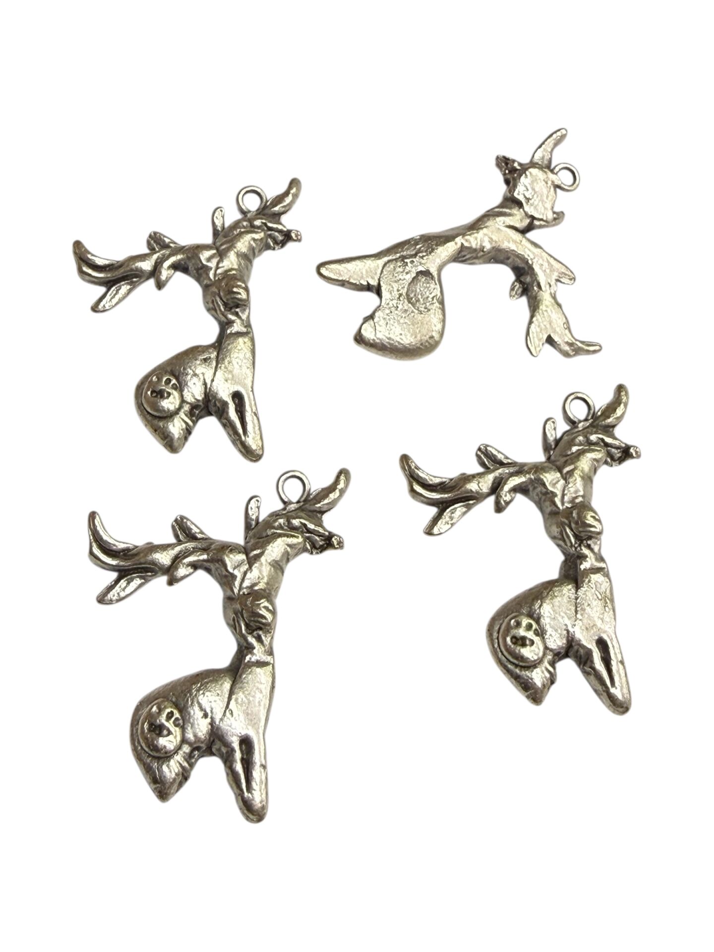 Gümüş Kaplama Antik Keçi Sallantı