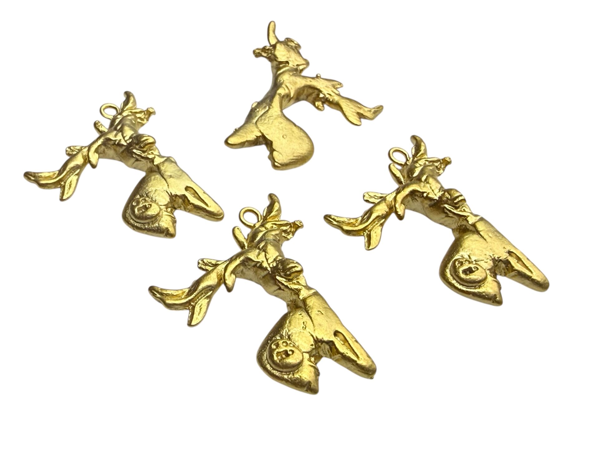 Mat Altın Kaplama Antik Keçi Sallantı