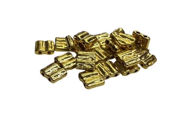 Altın Kaplama Desenli Çift Delikli Kare Bileklik Malzemesi